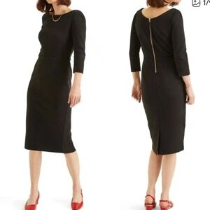 Boden Black Bodycon Textured Dress 4